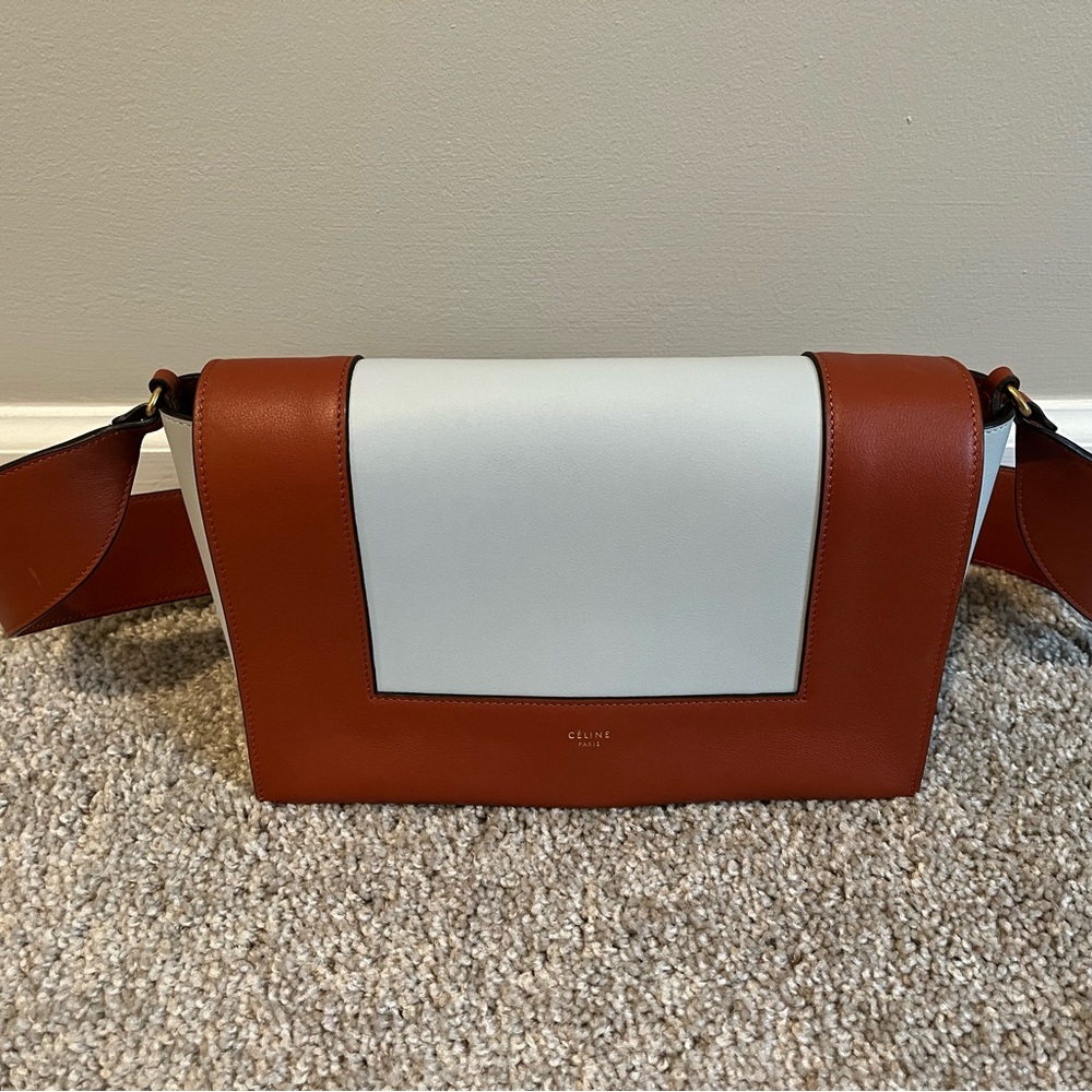 CELINE Shiny Smooth Calfskin Medium Frame Shoulder Bag